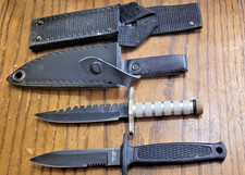 Vintage Double Edge Boot Dagger Knife  LOT OF 2  w/Sheath picture