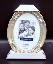 Decorel Heirloom Gold Tone Oval 5x7 Picture Frame Ornate Floral Design picture