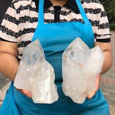 2Pieces 2780G Clear White Quartz Crystal Cluster Rough Specimen Healing 6139 picture