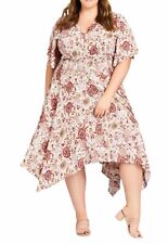 Avenue Plus Size Val Print Dress Toffee Bud Floral Print Size 30-32 NWT picture
