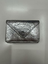 Balenciaga Mini Wallet Silver Leather Folded Card Organizer picture