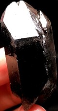 28g Natural Black SMOKY skeletal Elestial QUARTZ Crystal Point DT&Phantom  s563 picture