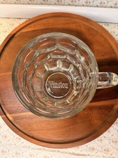 Vintage Winston Cigarettes Beer Mug 16oz Clear Glass Dimpled with Handle 5