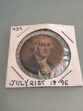 c1896 George Washington US President F Miller Pin Celluloid Pinback picture