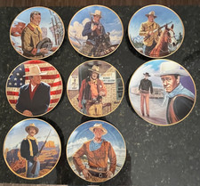 JOHN WAYNE Franklin Mint Heirloom Rec 6 Plate Series + 2 Additional Bonus Plates picture