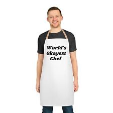Funny World's Okayest Chef Apron Cook Grilling Gag Gift Mother Day Father Grill picture