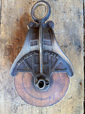 Myers O.K. H-299Antique Cast Iron Wood Pulley Block Vintage Hardware Industrial  picture