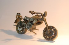 Motorcycle Bike Sculpture Vintage Hand Made Welded Scrap Metal  picture