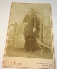 Rare Antique American Occupational Religious Gent Denver, CO Cabinet Photo US picture