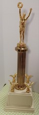 Vintage Mid Century Dodge Inc Trophy No. 1100. Large Gold Column 4 Eagles Art... picture