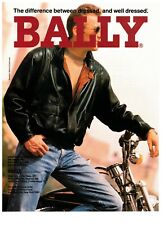 1992 Bally Fashion Motorcycle Style Leather Jacket Vintage Print Advertisement picture
