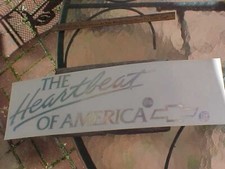 1985 THE HEARTBEAT OF AMERICA LARGE NOS SILVER BOWTIE VISOR WINDSHIELD DECAL picture