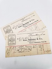 (2) 1901 Stroudsburg PA Kintz Shoemaker & Co Tobacco Cigar Antique Billhead picture