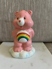 VTG TCFC Ceramic Pink Bear Piggy Bank Rainbow Belly, Marked CTC picture