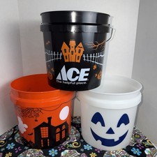 Lowe’s , ACE & Home Depot Halloween 2.5 Gallon Buckets 1 Of Each  Candy Bucket picture