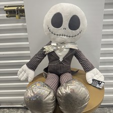 Disney 100 Jumbo 3ft Jack Skellington Plush w/Metallic Shimmer Bow Tie & Shoes picture