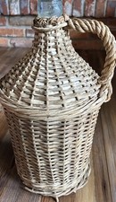 Vintage Demi-John Large Hand Woven Wicker Basket  15”x9” Boho picture