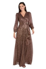 R&M Richards Rm Richards Womens Elegant Long Sleeve Pleated Wrap - picture