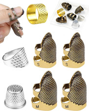 Thimble Kit– 7 PCS Sewing Thimbles for Hand Sewing, Metal Finger Protectors, Thi picture