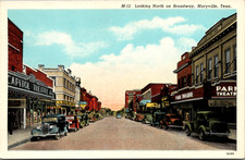 Maryville, TN Broadway Capitol Park Theatre Vintage Postcard C.T. American Art picture