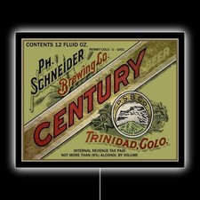 Schneider Century Beer of Trinidad Colorado NEW LED Hanging Lighted Sign: 18x23