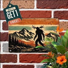Patriotic Bigfoot License Plate Tag Sasquatch US Flag Car Decoration picture