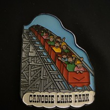 Vintage Canobie Lake Park NH Yankee Cannonball Roller Coaster Souvenir Magnet picture