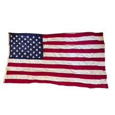 Vintage Reliance Annin 50 Star American Cotton US Flag Distressed Stained As Is picture