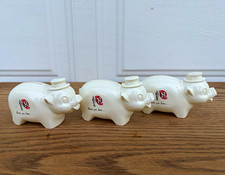 Vintage Honeggers' Big H Feed Promotional Plastic Piggy Bank – Lot of 3 picture