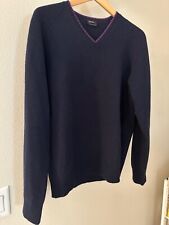Jil Sander Tipped V-Neck Wool/Cashmere Sweater - M picture
