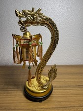 Vintage Martell Cognac Gold Dragon with Lantern Lamp decorative tassles picture