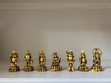 c1950 Japanese🇯🇵 Seven Lucky Gods Celluloid Antique Figurines MINT 2-2 3/4”☘️ picture