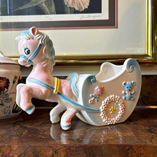 Vintage Mid-Century Ceramic Horse Nursery Planter picture