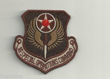 AFSOC AIR FORCE SPECIAL OPS COMMAND DESERT HOOK LOOP EMBROIDERED JACKET   PATCH picture