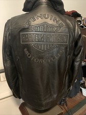 Harley -Davidson Men's 3-in-1 Leather Riding Jacket Embossed Heavyweight Medium picture