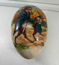 Vintage German Nestler Paper Mache Easter Egg Candy Container Rabbit Papa Son 7