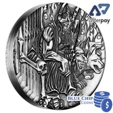 2014 $2 Tuvalu Gods Of Olympus Hades 2oz Silver Antiqued High Relief Coin picture