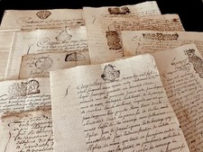 COLLECTION OF 10 Antique Stamped and Autographed Documents from 1700s picture