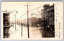 Findlay, OH: RPPC Flooded Street Scene 1913 Flood Ohio Real Photo Postcard picture