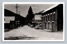 Sierra City CA Main St Downtown Buildings Vintage Cars RPPC VTG Postcard picture