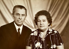 Handsome young man guy & beautiful woman portrait soviet life ussr vintage photo picture