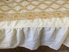 RARE MISSONI /VESTOR EMBROIDERED BED COVER IVORY&GOLD 64”X78” MUST SEE picture
