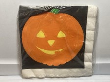 Vintage 1979 Gibson Greetings Halloween Napkins 16-Pack - Pumpkins - SEALED picture