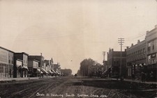 RPPC Main Street Garner Iowa Store Hancock County Photo Postcard H39 picture