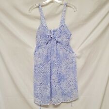 Oscar De La Renta Pink Label Sheer Nightgown XS Blue White Romantic Negligee  picture