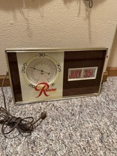 Vintage Rainier Beer Light Up Barometer Calendar Bar Sign picture