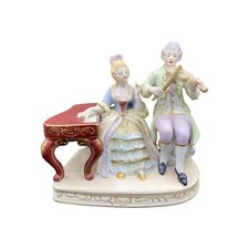 Vintage Hal-Sey Fifth Bisque Porcelain Victorian Figure Violin Piano picture