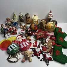 Lot Of 45 Vintage & Almost Vintage  Ornaments Assorted Styles & Sizes And Colors picture