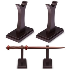 2 Pc Wood Sword Stand Wand Holder Display for Wizard Collectibles picture
