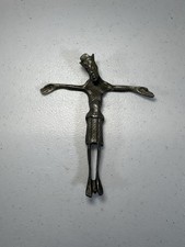 Vintage Jesus Christ Corpus Crucifix Figure Non-Magnetic Metal 5” Religious picture